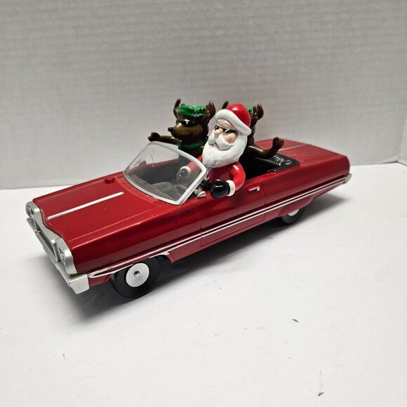 Santa Christmas GEMMY Low Rider Impala Car with 2 Reindeer Animated Light Music - Picture 4 of 15